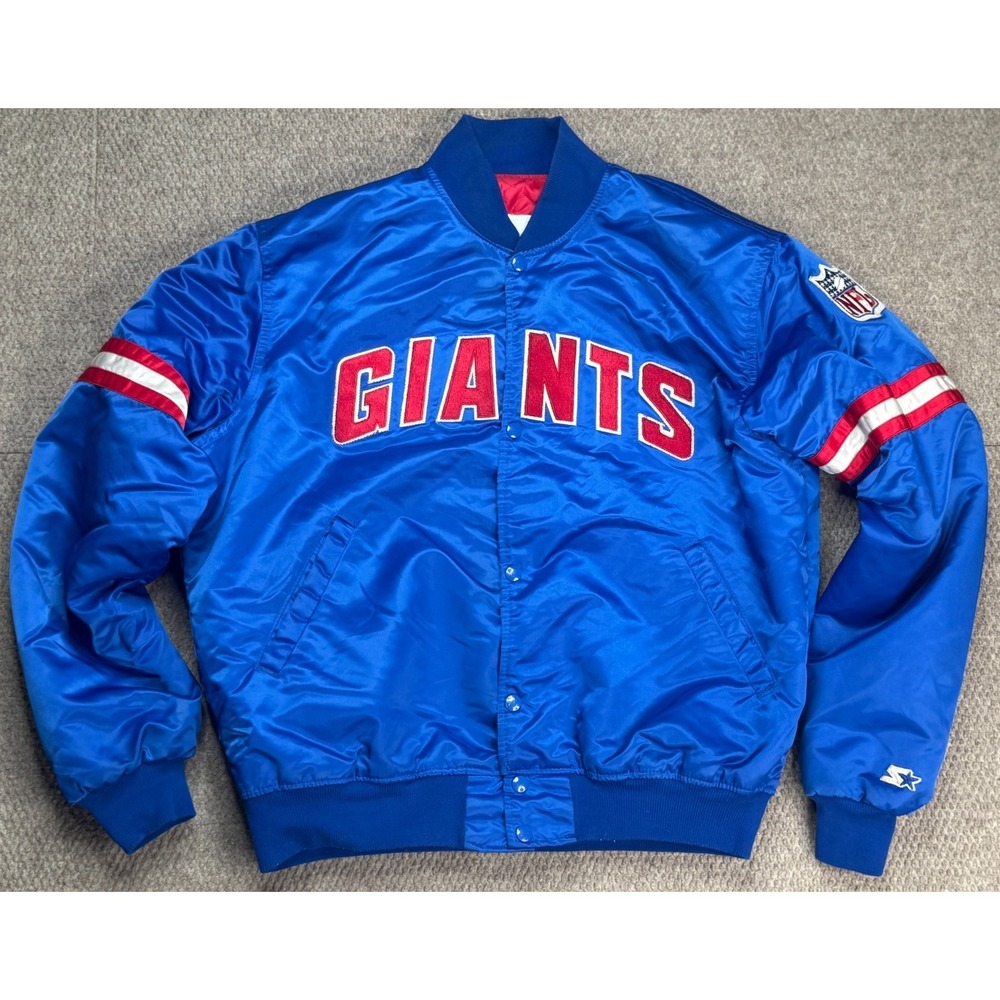 Pro Line by Starter Vintage NFL‎ New York Giants Satin Bomber Jacket Size Large